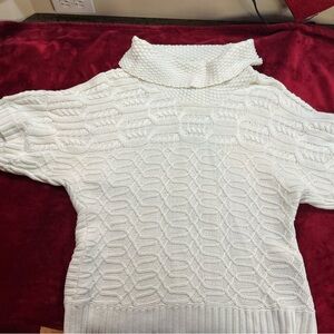 Elegant White Cable Knit Sweater